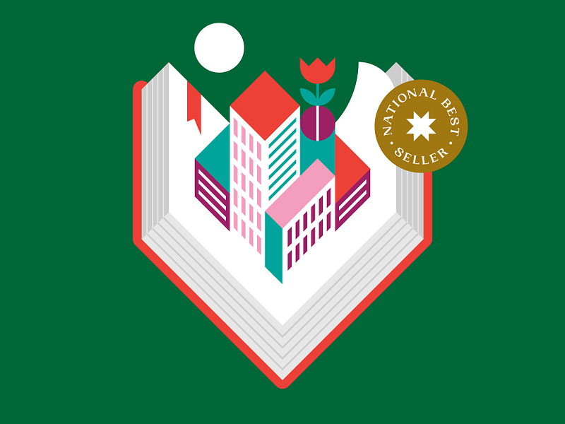 City Book badge book buildings color flower icon illustration logo patch star town typography