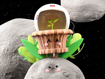 SAVING LIVES!🌱🚀✨ 3d animated animation c4d character characters colors design dribbble dribble flat design galaxy illustration love moon nasa night plant plants usa