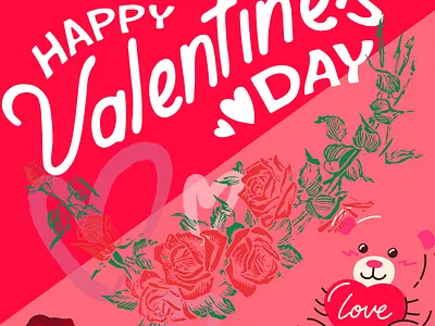 Valentine's Day design graphic design love roses social media typography valentine day