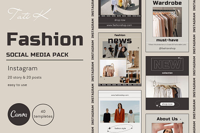 Fashion - Social media pack | Canva blog branding canva creative market fashion graphic design insta post social media template