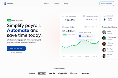 PayFlow - SaaS Landing Page Design 3d website animation design landingpage saas ui uiux web webdesign website