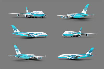 Jet Airliner A380 Mock-Up 3d aeroplane airbus airlines airport branding jet mockup design