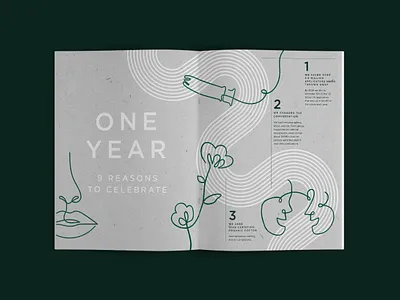 DAME impact report brochure design illustration layout single line typography