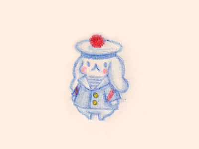 Breton Bun Bun breizh breton bunny colored pencil cute illustration kawaii sailor