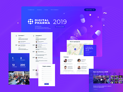 Digital Pharma 19 color conference design graphic illustration landing pharma ui web webdesign