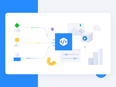 Facebook Pixel Data 🟦 blue data facebook ads icon illustration integration shape users