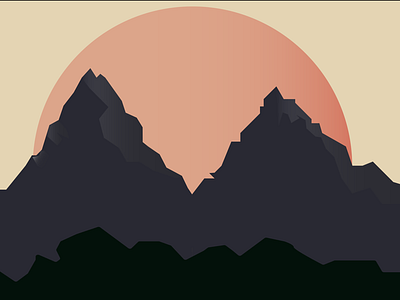 Japanese Mountain Sunset adobe brand design flat graphic design illustration illustrator logo logo design