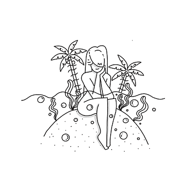Tropical bliss abstract character design illustration lines minimal procreate