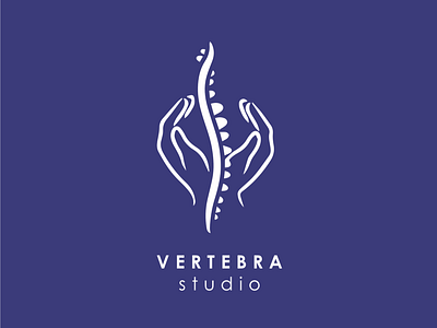 Logo for massage therapist ‘Vertebra studio’ adobe blue design graphic illustrator