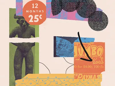 208 collage illustration lo fi type typography