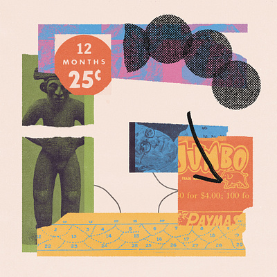 208 collage illustration lo fi type typography