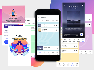 Meditation App app design design ui