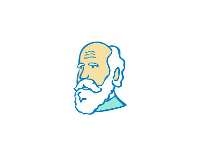 Nerdy Charles Darwin Doodle Mascot beard bearded doodle male man nerd nerdy old researcher scientist senior