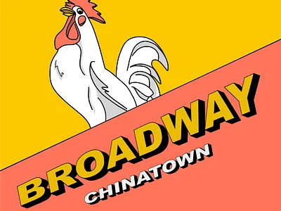 Giant Rooster art cartoon chicken chinatown creative design illustration illustrator instagram pink postcard procreate rooster typography yellow