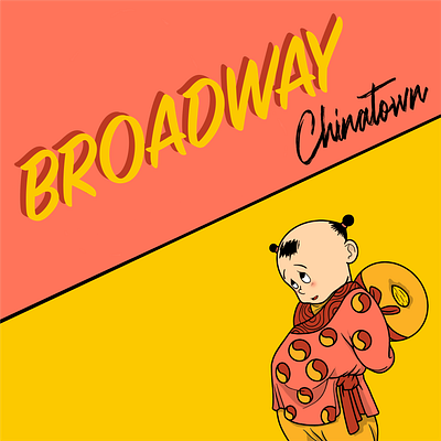 Phoenix Bakery art cartoon character chinatown chinese cookie design illustration illustrator instagram little boy pink postcard procreate typography yellow