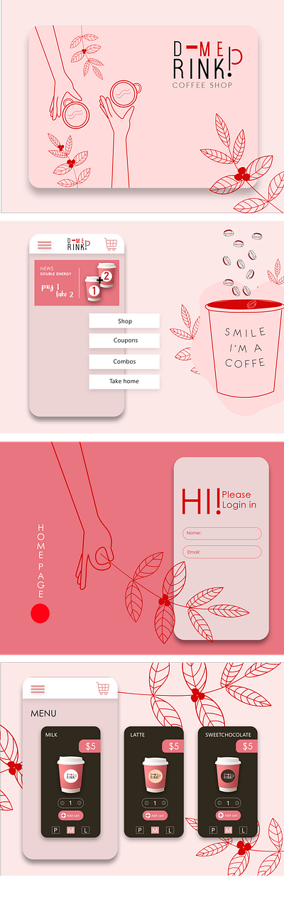 coffeshop design illustration typography ui