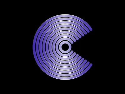 36 days of type C c circle design font gradient graphics icon illustrator letter lettering logo purple shape shine simple spin type typography