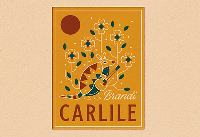 Brandi Carlile band color design flowers gig gig poster graphic graphicdesign illustration illustration art illustrator poster poster design sun texture typography vector