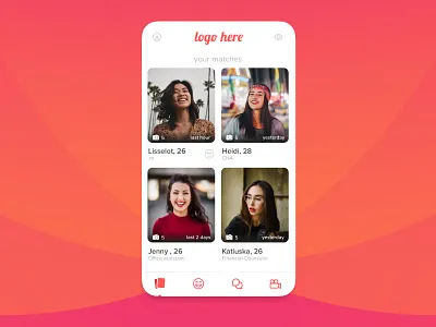 Dating app UI app design branding iconography ios product design ui ux design visual design