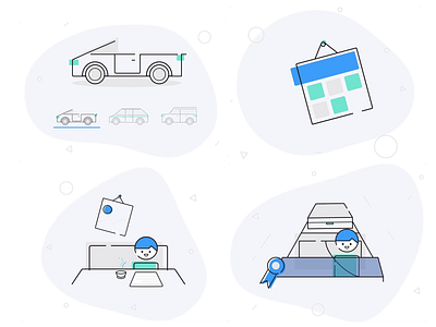 Lenny Car Insurance - Animations 2d animation animated illustrations animated svgs animation app app animation illustration ios app line drawing motion motion design product design ui ux vector vector animation vector illustration web design