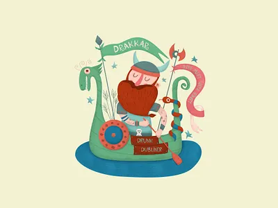 Viking drakkar adobe photoshop art charakter digitalart drakkar illustration viking warrior