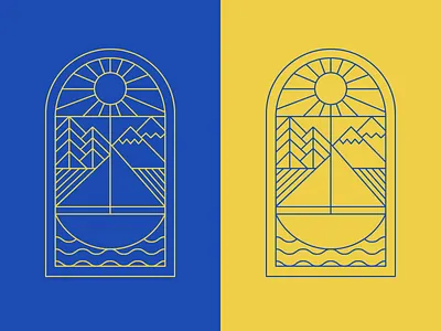 Daily Logo Challenge - Boat Logo blue boat boat logo branding dailylogo dailylogochallenge dlc geometric geometrical linelogo logochallenge simple simplelogo symmetrical symmetry yellow