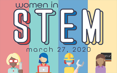 Women in STEM branding design flat icon illustrator