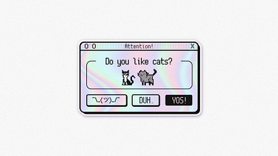 Sticker Mule - Do you? cats design error message holographic illustration retro vector window yes