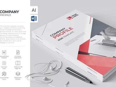 Compay Profile branding brochure brochure design brochure layout brochure template company profile illustrator brochure infographic report cover word template