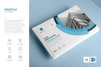 A5 Landscape Co Brochure branding brochure brochure design brochure layout brochure template company profile indesign template proposal template report cover word template