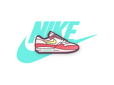 NIKE Air Max 1 illustration nike air max nike shoes retro sneakerhead vector