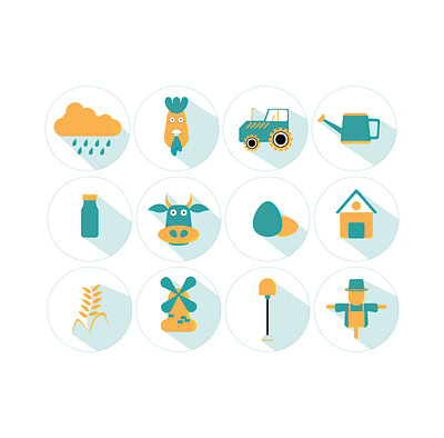 ICONS flat icon set illustration