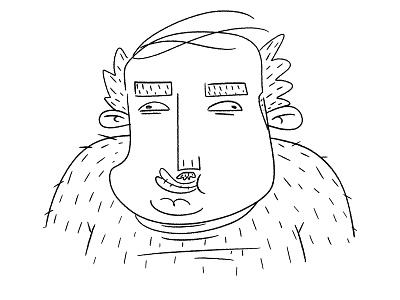 Cartoon portrait illustration. cartoon character doodle funny handdrawn illustration man portrait quirky