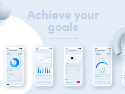 Free Neumorpic UI Kit android app business design kit figma finance finance app free kit free ui kit ios app ios application library modern neumorphic neumorphism skeuomorph skeuomorphism