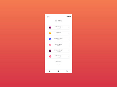 Job Listing adobe xd app dailyui design job job application job listing job search minimal ui ux xd