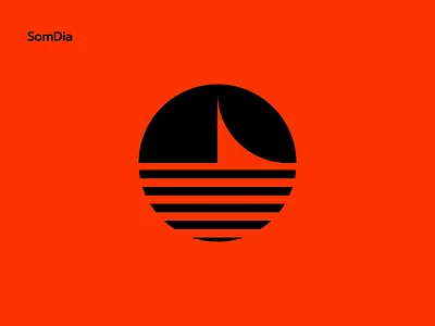 SomDia boat brand branding day design horizon logo logo design off sea