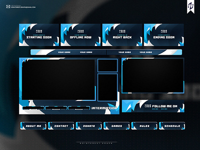 Blue Wave Twitch Layout blue branding clean digital esports gamers games graphic graphic design illustration illustrations illustrator layers layout layout design photoshop stream streamer typography wave