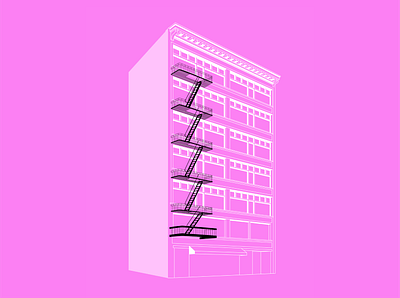 building illustration building graphic design illustration illustrator pink vector