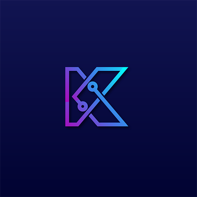 Letter K - Network Technology 3D 3d blue branding digital forsale icon illustration k letter letter letter k letter k logo letter logo logo logo 3d logo design minimalist logo network technology technology logo ui