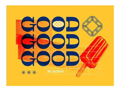 good good good art buffon good pattern popsicle poster red remix type typography yellow