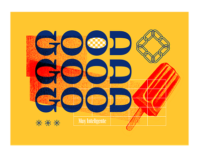 good good good art buffon good pattern popsicle poster red remix type typography yellow