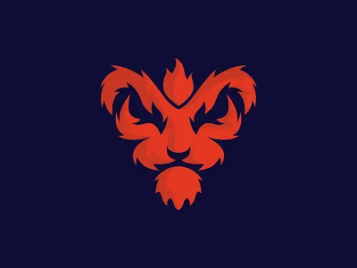 Fire Lion animal animal logo character fire flame icon illustration lion lion head lion king lion logo logo logo design logodesign logomark mark mascot mascot design red symbol