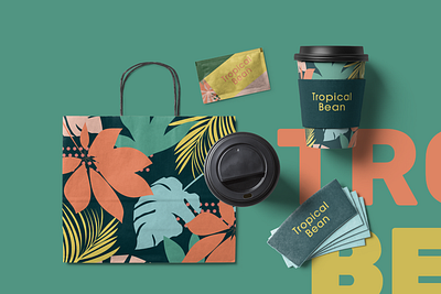 Tropical Bean brand design brand identity branding coffee design graphic design label packaging labels print design product design