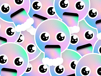 Holographic Drool drool emoji emote emoticon emotion expression holographic icon illustration rainbow simple sticker stickermule