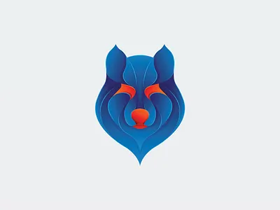 Gradient Blue Wolf Illustration - Logo Design abstract animal art background blue design dog element gradient graphic illustration isolated nature silhouette style symbol vector wild wildlife wolf