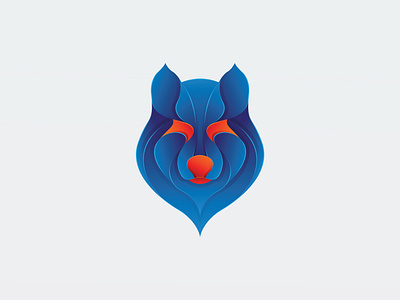 Gradient Blue Wolf Illustration - Logo Design abstract animal art background blue design dog element gradient graphic illustration isolated nature silhouette style symbol vector wild wildlife wolf