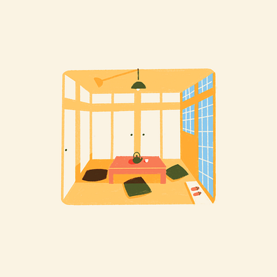 Japanese minimalist home illustration japan japanese minimalism procreate