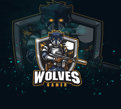 Wolves Esport Logo animal character design esport gamer illustration logo mascot sport team war