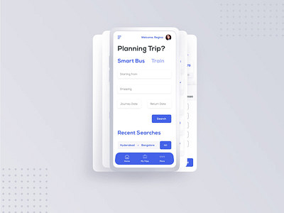 Tripper Bus/Train Booking App - Minimal animation application design booking booking app booking system branding bus booking concept dashboard dribbble best shot login mobile mobile app mobile ui seat seat selection splash train booking ui design user interface