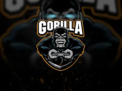 Gorilla Esport Logo animal character esport esport team gamer illustration logo mascot sport team